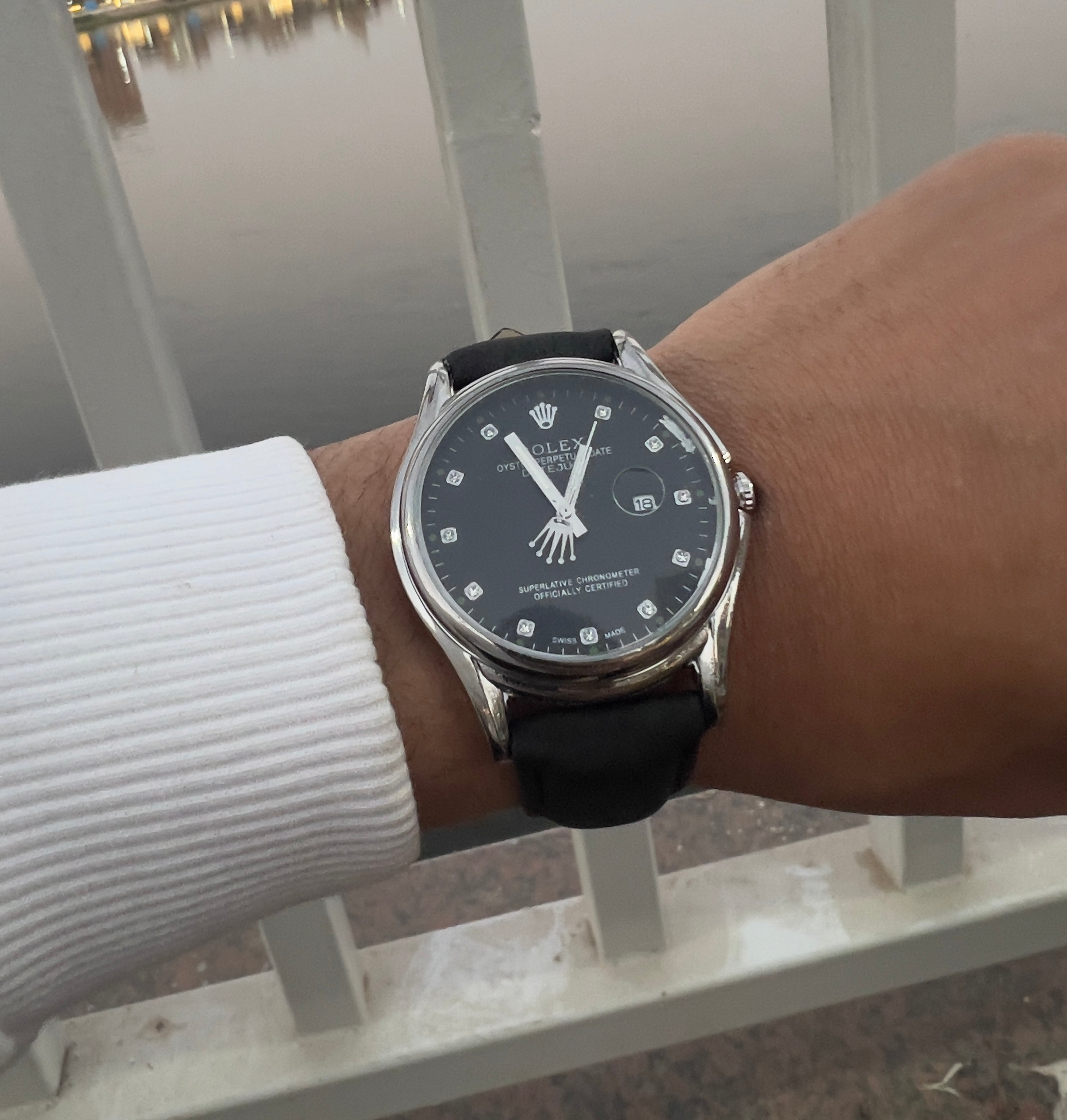 Rolex Men's Leather Watch