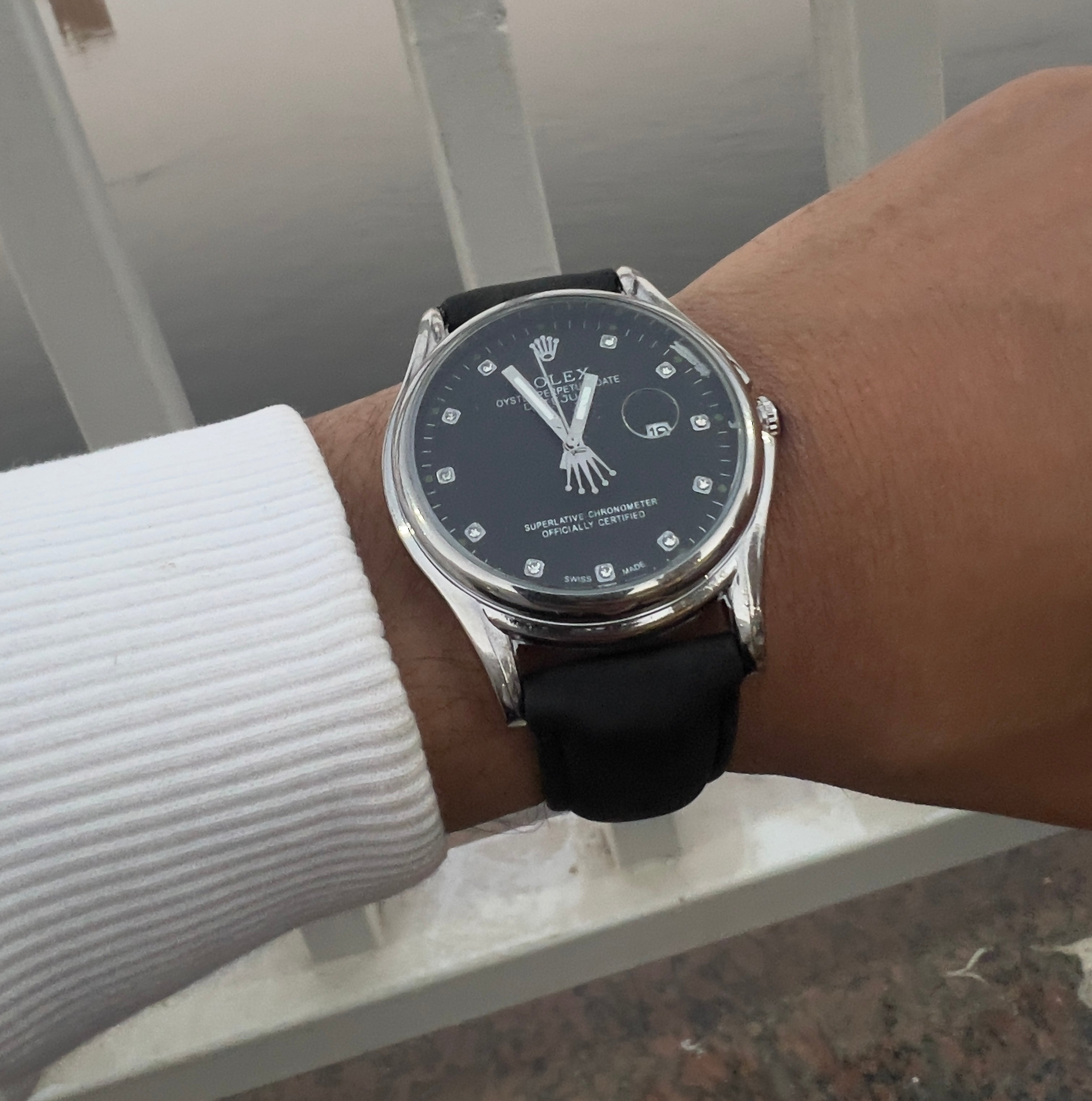 Rolex Men's Leather Watch