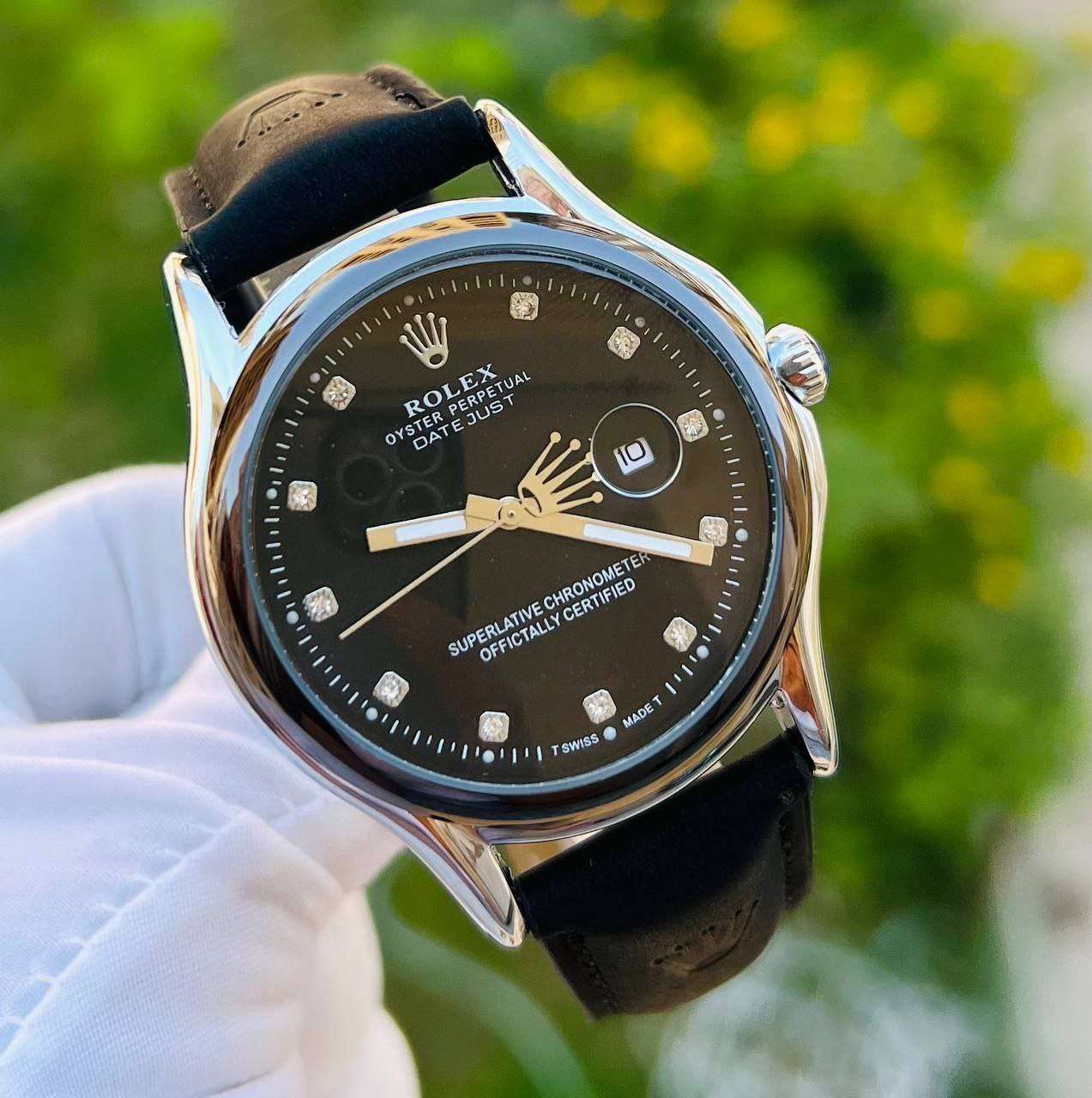 Rolex Men's Leather Watch